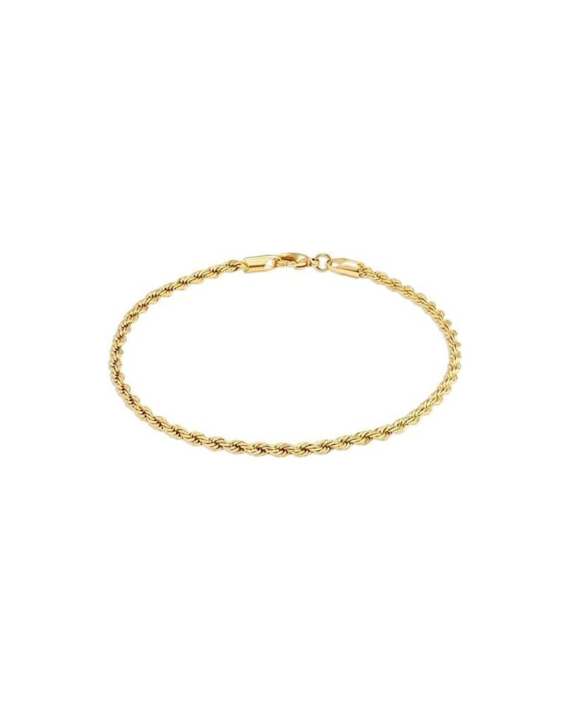 10K Gold 1.5MM Diamond Cut Rope Chain Anklet - 10" - Available in Yellow Gold and White Gold Yellow $32.25 Anklets