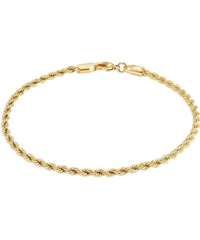 10K Gold 1.5MM Diamond Cut Rope Chain Anklet - 10" - Available in Yellow Gold and White Gold Yellow $32.25 Anklets