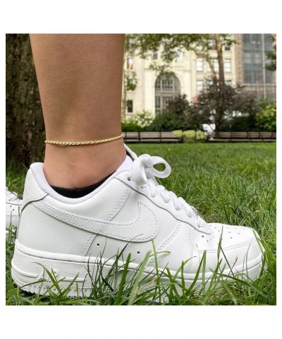 10K Gold 1.5MM Diamond Cut Rope Chain Anklet - 10" - Available in Yellow Gold and White Gold Yellow $32.25 Anklets