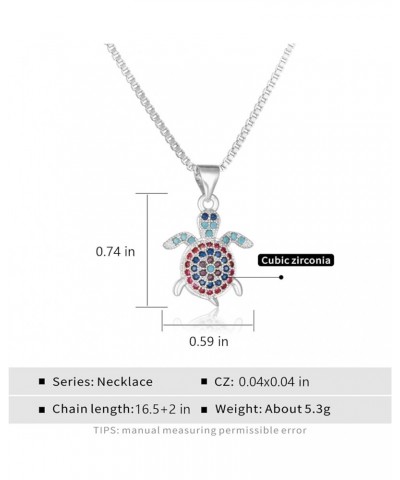 Turtle Necklace for Women Cubic Zircon Sea Turtle Pendant Necklace Gifts for Women Girls Gold $9.34 Necklaces