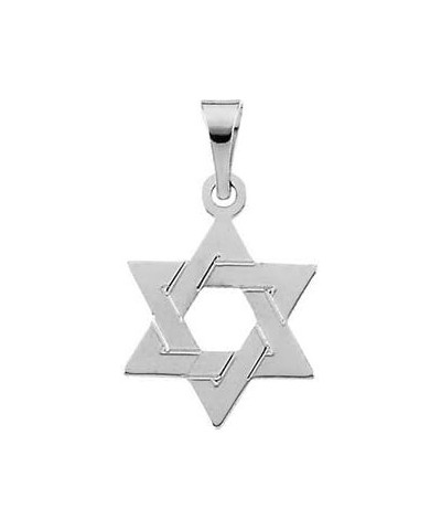 14k White Gold Religious Judaica Star of David Pendant Necklace 12x9mm Jewelry Gifts for Women $46.20 Necklaces