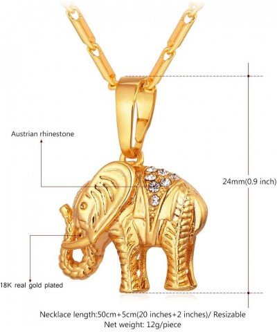 Women Girls Lucky Necklace Stainless Steel 18K Gold Plated Cute Dachshund/Elephant/Pig Animal Pendant 02.Elephant Gold $10.43...