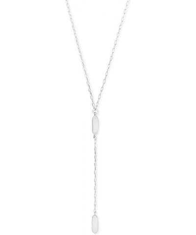 Fern Y Necklace for Women BRIGHT SILVER - WHITE GOLD METAL $22.95 Necklaces