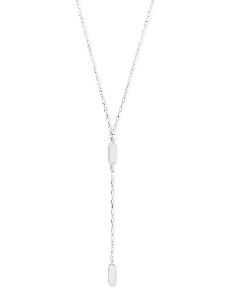 Fern Y Necklace for Women BRIGHT SILVER - WHITE GOLD METAL $22.95 Necklaces