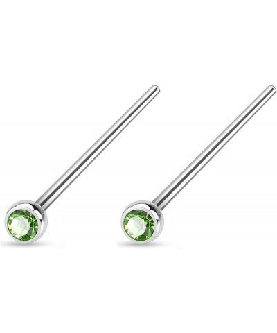 18-20g Surgical Steel 2mm Press Fit CZ Fishtail Custom Bend Nose Stud 20g Green $10.08 Body Jewelry