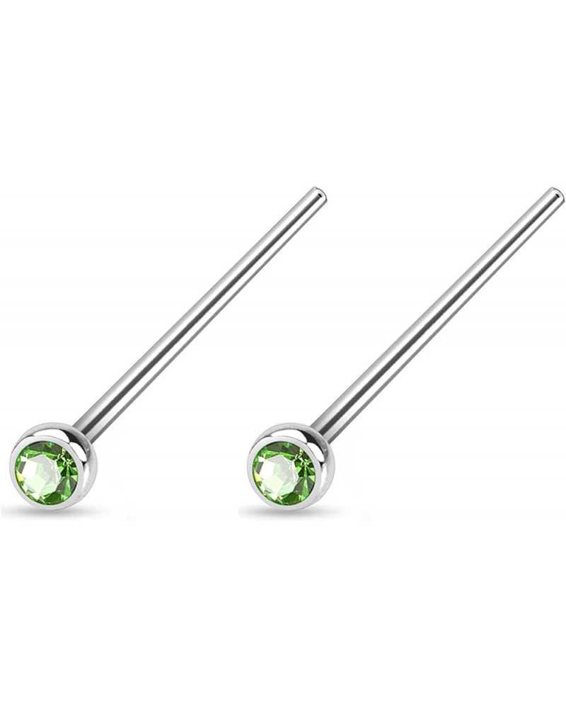 18-20g Surgical Steel 2mm Press Fit CZ Fishtail Custom Bend Nose Stud 20g Green $10.08 Body Jewelry