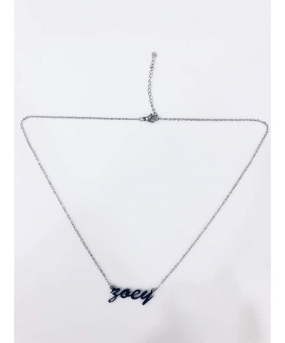 Personalized Name Necklace Custom Made Pendant Gold Plated Letter Necklaces Chain Jewelry Gift For Women zoey Silver $7.27 Ne...