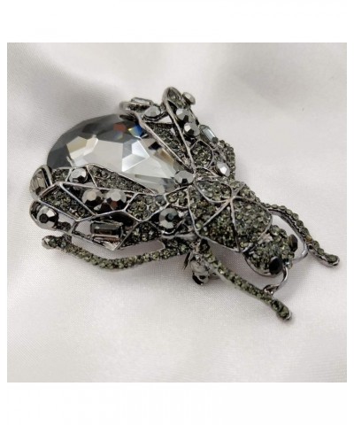 Art Nouveau Vintage Rainbow Colored Rhinestone Cicada Brooch Beetle Pin Black $10.79 Brooches & Pins