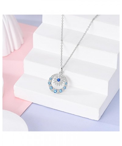 925 Sterling Silver Necklace for Women Heart Pendant Necklace Moon Pendant Necklace Colorful Cubic Zirconia Pendant with Chai...