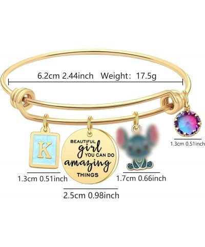 Gold Initial Bracelets for Women 18k Gold Plated Personalized Bracelet Animals Gifts for Daughter Mom Sister Friend Inspirati...