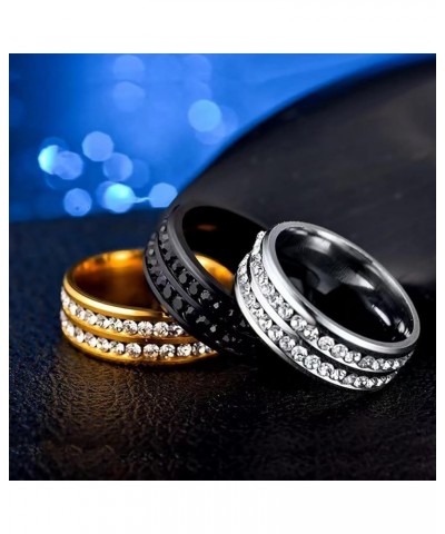 Rings for Couples Black Cubic Zirconia Wedding Ring Minimalism Couples Titanium Eternity Ring Wedding Engagement Anniversary ...