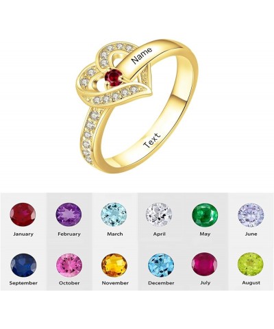 10K 14K 18K Solid Gold Personalized 1-8 Names Ring Mothers Ring with Birthstone for Women Custom Name Ring Jewelry Gifts for ...