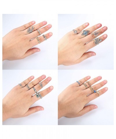 66pcs Gold Silver Knuckle Rings for Women Stackable Mid Finger Joint Ring Set Retro Vintage Boho Rings Aesthetic Stacking Cry...