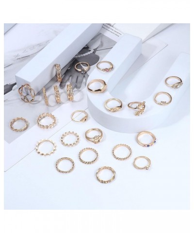 66pcs Gold Silver Knuckle Rings for Women Stackable Mid Finger Joint Ring Set Retro Vintage Boho Rings Aesthetic Stacking Cry...