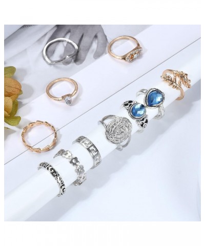 66pcs Gold Silver Knuckle Rings for Women Stackable Mid Finger Joint Ring Set Retro Vintage Boho Rings Aesthetic Stacking Cry...