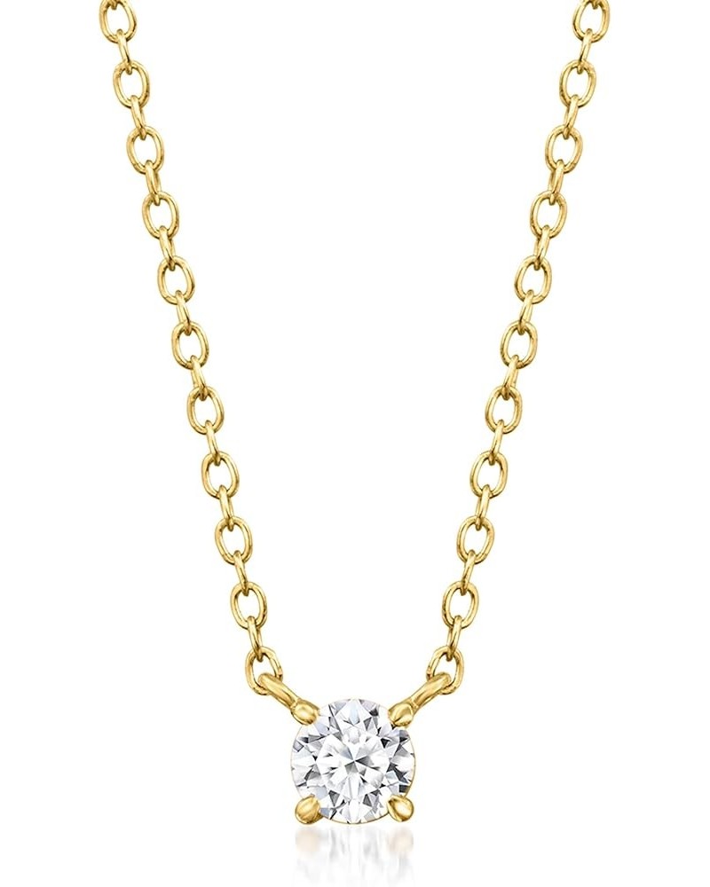 0.15 Carat Lab-Grown Diamond Solitaire Necklace in 18kt Gold Over Sterling 20.0 Inches $40.92 Necklaces