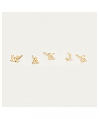 14K Solid Gold Initial Earring for Women | 14k Gold Letter Stud Earring, A -Z, All Letters F $35.42 Earrings