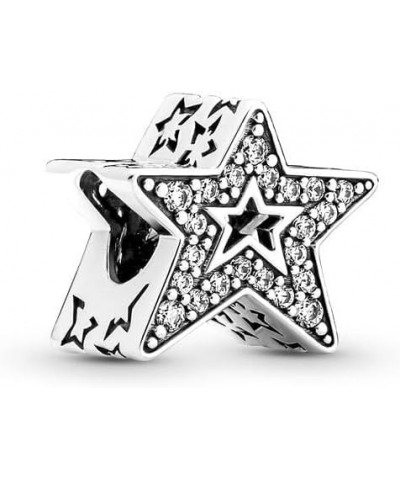 925 Sterling Silver Astronaut Galaxy Star Crescent Moon Murano Bead Charms Fit al Pandora Bracelet DIY Women Gift Jewelry SS4...