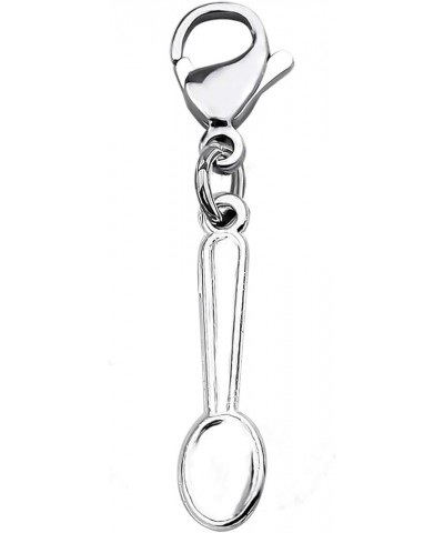 Spoon Charm Little Spoonnie Clip on Charm Zipper Pull Spoon Theory Jewelry Spoonnie Gift Tablespoon Spoon Pendant silver $7.5...