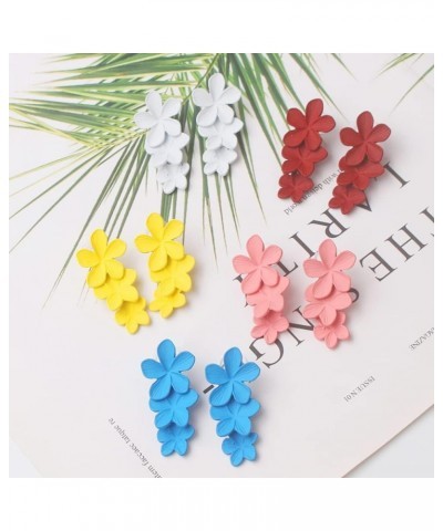 Colorful Flower Dangle Earrings for Women Gilrs Cute Plant Petal Drop Earrings Sweet Flower Earrings Wedding Party Jewelry Gi...