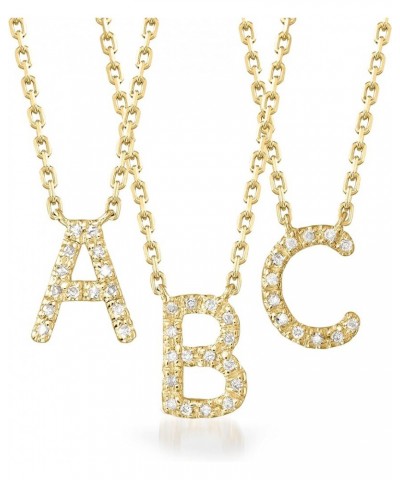 Diamond-Accented Initial Necklace in 18kt Gold Over Sterling 16-inch (E) $38.54 Necklaces