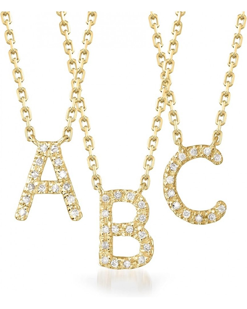 Diamond-Accented Initial Necklace in 18kt Gold Over Sterling 16-inch (E) $38.54 Necklaces