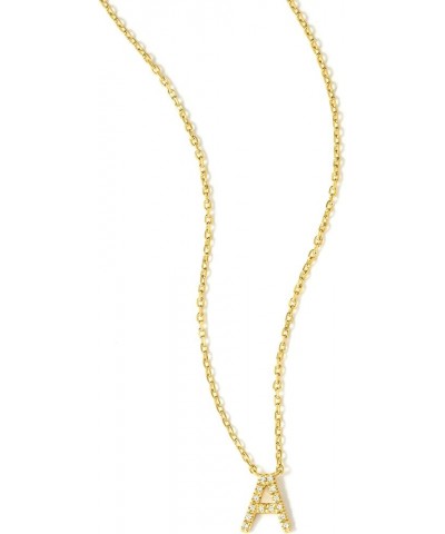 Diamond-Accented Initial Necklace in 18kt Gold Over Sterling 16-inch (E) $38.54 Necklaces