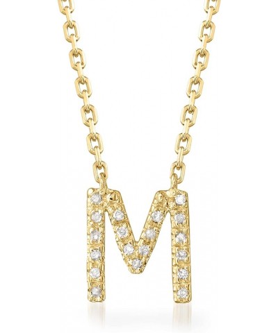 Diamond-Accented Initial Necklace in 18kt Gold Over Sterling 16-inch (E) $38.54 Necklaces