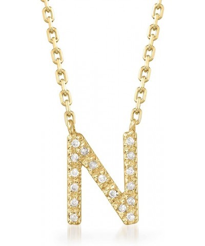 Diamond-Accented Initial Necklace in 18kt Gold Over Sterling 16-inch (E) $38.54 Necklaces