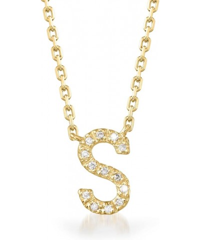 Diamond-Accented Initial Necklace in 18kt Gold Over Sterling 16-inch (E) $38.54 Necklaces