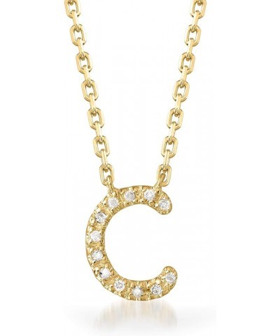 Diamond-Accented Initial Necklace in 18kt Gold Over Sterling 16-inch (E) $38.54 Necklaces