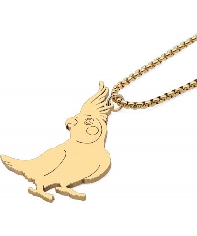 18K Gold Silver Plated Stainless Steel Bird Parrot Necklace Pendant for Women Girls Cute Scarlet Macaw Necklaces Charms Simpl...