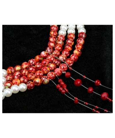 Bloody Pearl Necklace Vampire Choker Halloween Costume Jewelry for Women $8.39 Necklaces