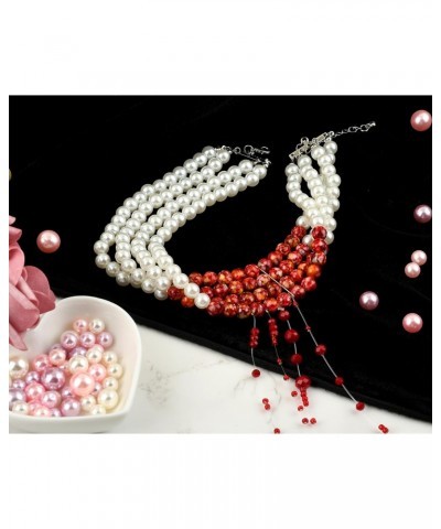 Bloody Pearl Necklace Vampire Choker Halloween Costume Jewelry for Women $8.39 Necklaces