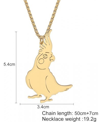 18K Gold Silver Plated Stainless Steel Bird Parrot Necklace Pendant for Women Girls Cute Scarlet Macaw Necklaces Charms Simpl...