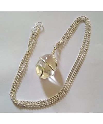 Wire Wrapped Tumbled Necklace With Silver Platted Chain & Cord - 18 inch Charm Necklace Jewelry Gift Clear Quartz $8.84 Neckl...