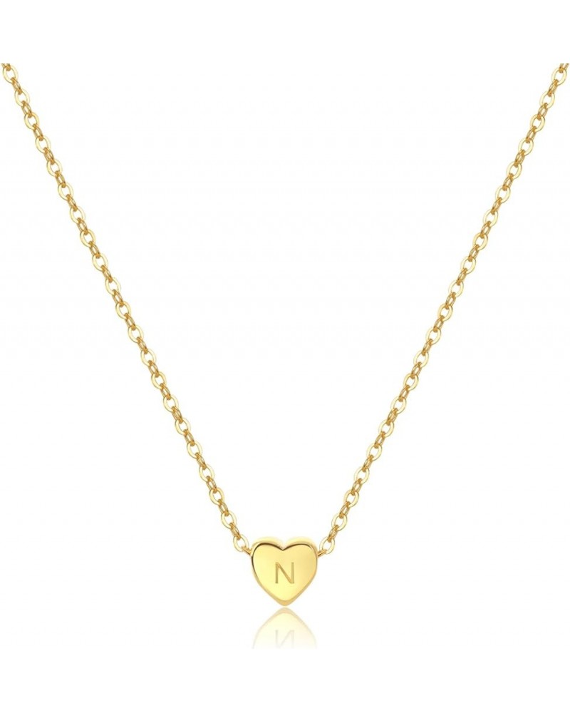 Tiny Gold Heart Choker Necklace,Dainty Cute Initial Heart Pendant Necklace,Rose Necklace,Layered Heart Necklaces for Girls an...