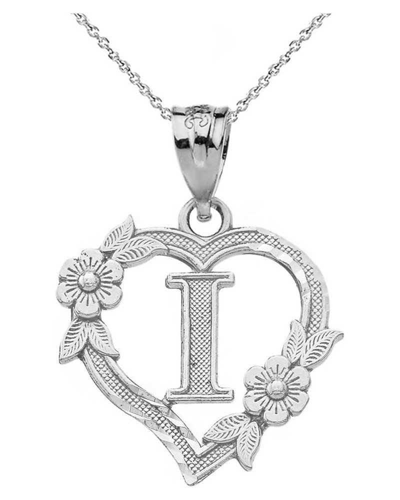 10k Initial Heart Pendant Necklace for Women in White Gold 22.0 Inches I $40.79 Necklaces