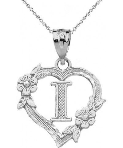 10k Initial Heart Pendant Necklace for Women in White Gold 22.0 Inches I $40.79 Necklaces