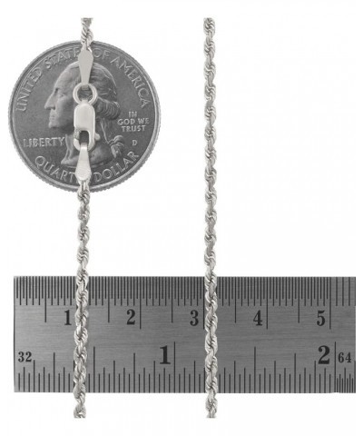 14k White Gold 2mm Solid Rope Chain Diamond Cut Pendant Necklace, Mens Womens Lobster Clasp 16" 18" 20" 22" 24" 26 22 $242.31...