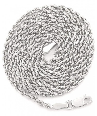 14k White Gold 2mm Solid Rope Chain Diamond Cut Pendant Necklace, Mens Womens Lobster Clasp 16" 18" 20" 22" 24" 26 22 $242.31...