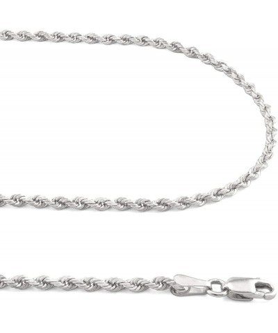 14k White Gold 2mm Solid Rope Chain Diamond Cut Pendant Necklace, Mens Womens Lobster Clasp 16" 18" 20" 22" 24" 26 22 $242.31...