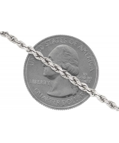 14k White Gold 2mm Solid Rope Chain Diamond Cut Pendant Necklace, Mens Womens Lobster Clasp 16" 18" 20" 22" 24" 26 22 $242.31...