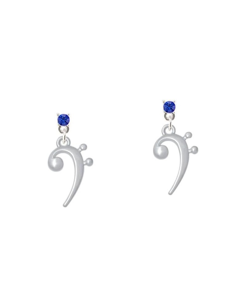 Bass Clef Crystal Post Earrings Blue $11.06 Earrings