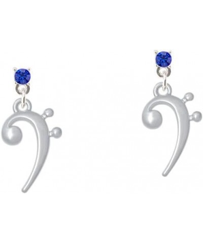 Bass Clef Crystal Post Earrings Blue $11.06 Earrings