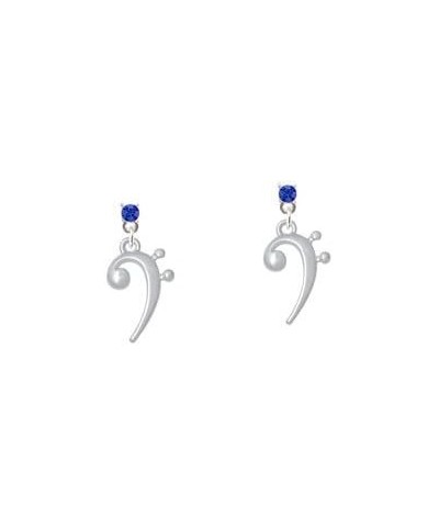 Bass Clef Crystal Post Earrings Blue $11.06 Earrings