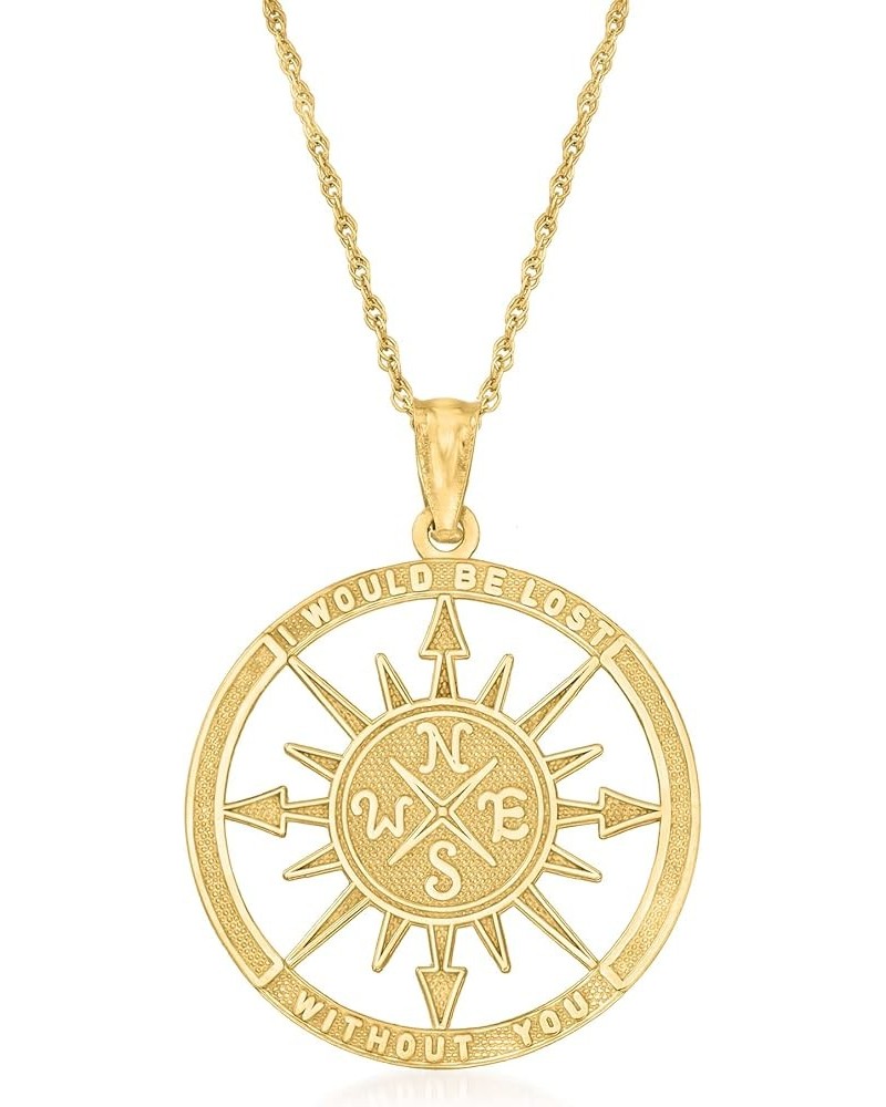 14kt Yellow Gold Compass Pendant Necklace 18.0 Inches $119.88 Necklaces