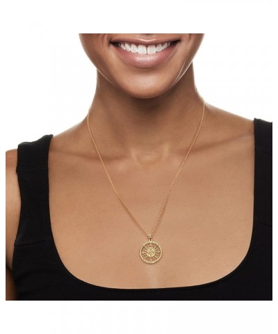 14kt Yellow Gold Compass Pendant Necklace 18.0 Inches $119.88 Necklaces