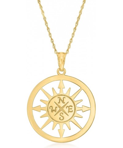 14kt Yellow Gold Compass Pendant Necklace 18.0 Inches $119.88 Necklaces