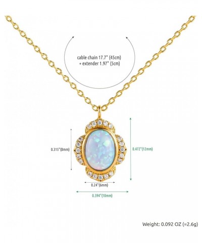 14K Gold Plated Layering Necklaces for Woman Girls Created Opal CZ Crystal Charm Adjustable Layered Necklace with Extention C...